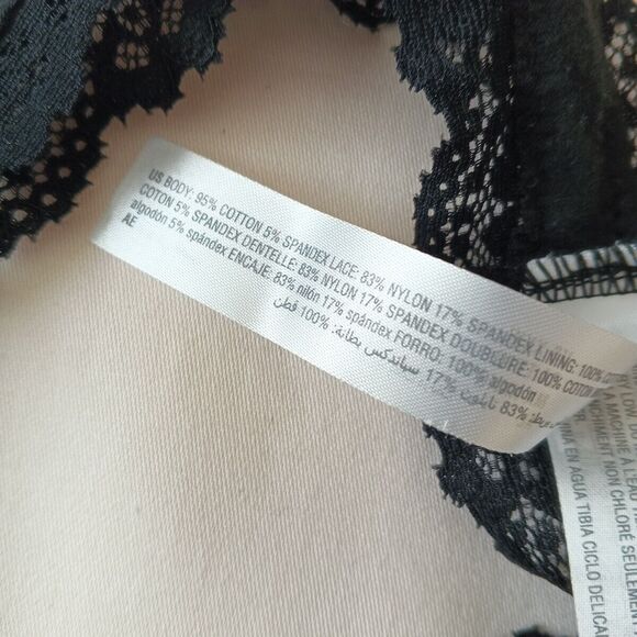 NWT JENNI Thong SIZE 3XL Solid Black w/ Lace Cotton Spandex - Picture 6 of 9